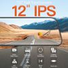 LARGER 12" 4K UHD Split Screen Mirror Dash Cam Camera 1080P Rear View 32TF