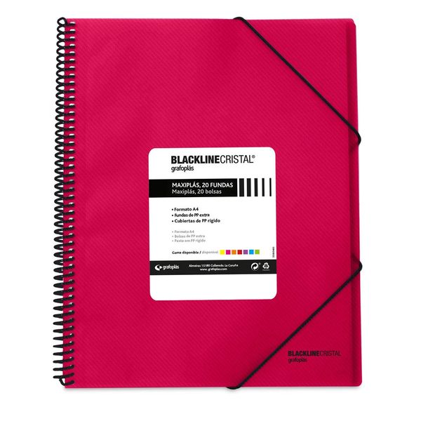 grafoplas 39832254 – 20 Pockets Folder, A4, Tapas PP, Fuchsia