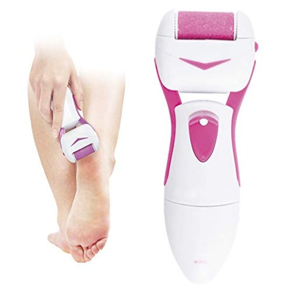 Smooth Foot Roller, Electric Exfoliating Remover, Waterproof, Battery Operated, Cordless Replacement Roller, Cleaning Brush Included