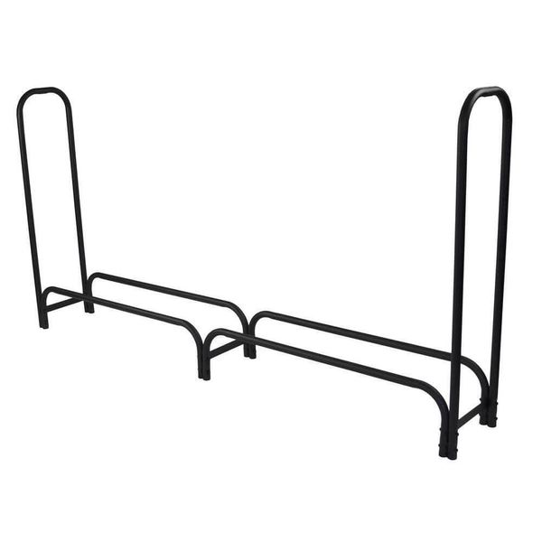 Pleasant Hearth Firewood Rack 49" x 96" Heavy Duty Steel Classic Black Finish