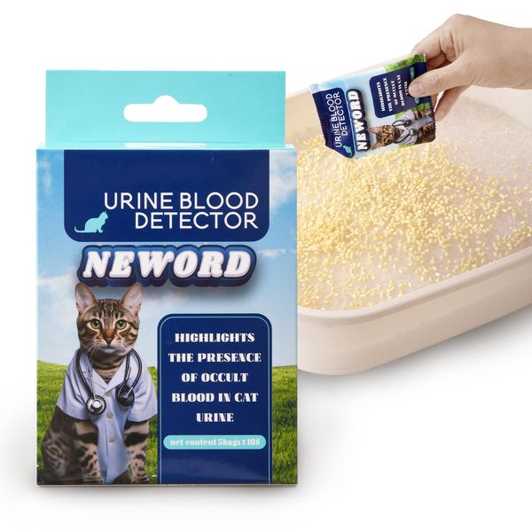NEWORD Health Monitoring Cat Litter Additive - Detect Blood in Urine with Color-Changing Technology, Vet-Approved, Safe for All Cat Breeds - Easy Home Testing for Cat Health Care