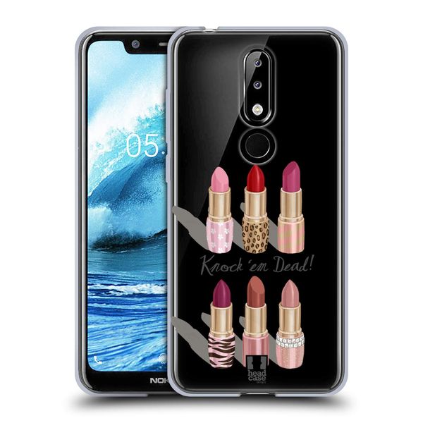 Head Case Designs Lipstick Collection Makeup Obsession Soft Gel Case Compatible With Nokia 5.1 Plus / X5