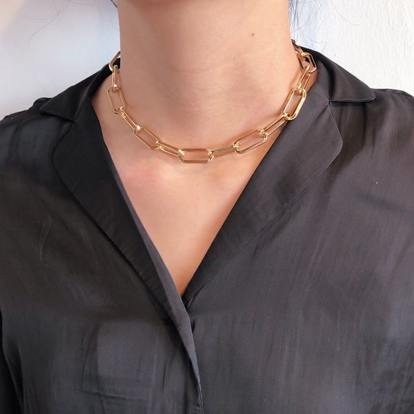 Chic Bling Bold Clip Chain Choker Necklace