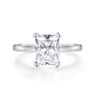 Ladies Ring Sterling Solid 925 Silver 2.5 Carat Emerald Cut Simulated Diamond Ring Size K - U (M)