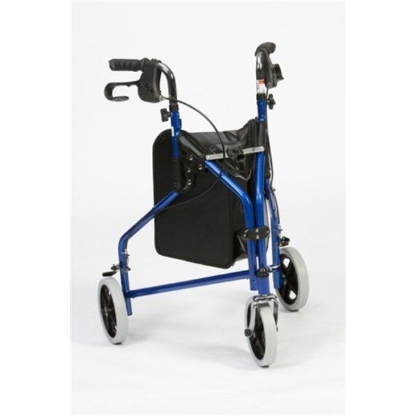 TRI WHEEL WALKER FOLDING 3 WHEELED WALKING AID BLUE