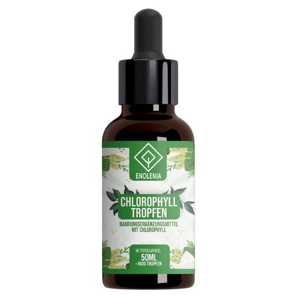 Enolenia® Chlorophyll Tropfen aus hochdosierter pflanzlicher Alfalfa, normaler Fettstoffwechsel - Abnehmen & natürliches Pflanzenextrakt mit optimierter Formel & frei von Zusatzstoffen 50 ml