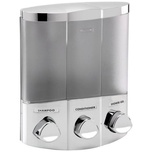 Aviva Euro Series TRIO Three Chamber Soap and Shower Dispenser, Chrome