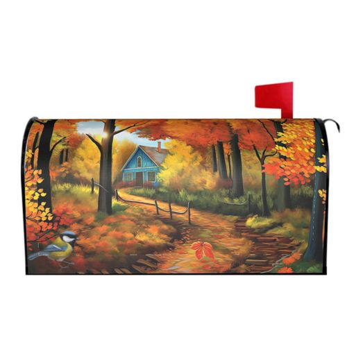 Fall Mailbox Covers Autumn Leaves Magnetic Wraps - Standard Size 18" X 21" Holiday Garden Decorations