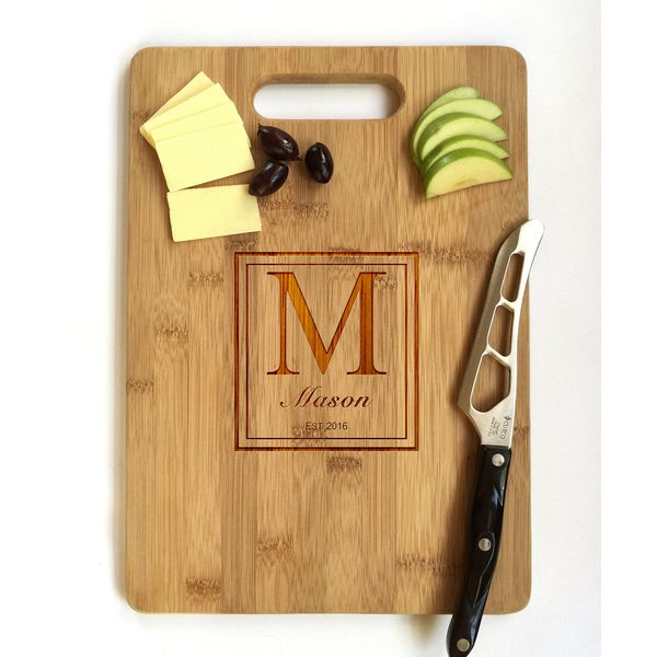 Personalized Monogram Bamboo Cutting Board