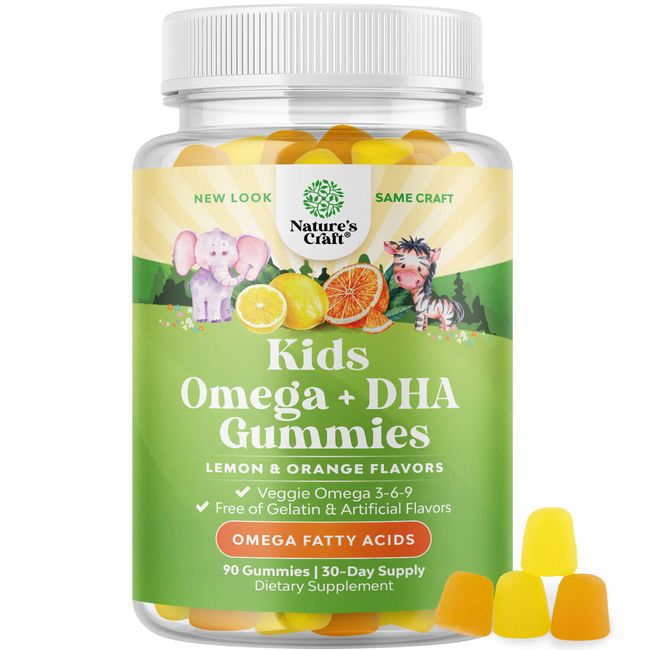 Plant Based Omega 3 Gummies for Kids - Delicious DHA Kids Omega 3 Gummies