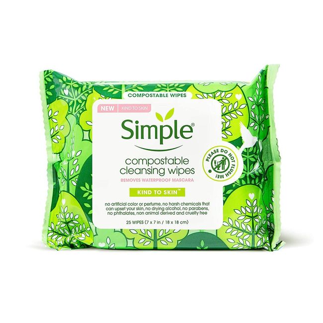 Simple Sensitive Skin Makeup Removing Cleansing Wipes No Harsh Chemicals 25ct