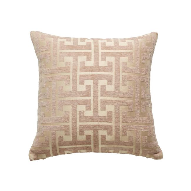 YunJeude Cushion Cover 19.7 x 19.7 inches (50 x 50 cm), Chenille Fabric, Geometric Pattern, Stylish, Soft Scandinavia, Cute, Sofa Backrest, Pillow Case, Car Chair, Interior Decoration, Set of 2 (Khaki, 50 x 50)