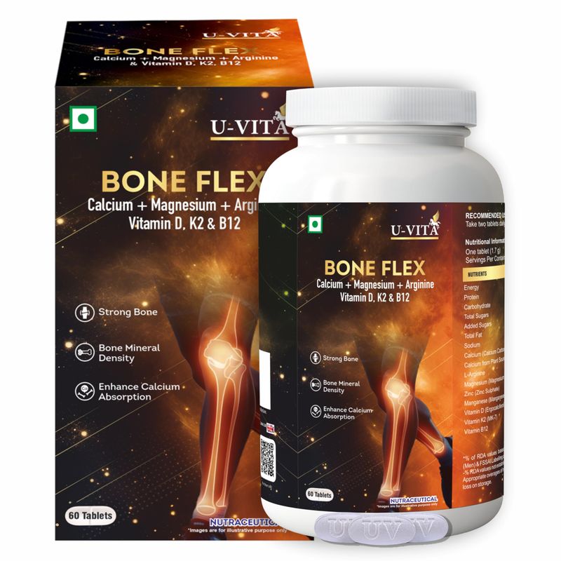 U-VITA Bone Flex Calcium Supplement for Men & Women | Supports Strong ...
