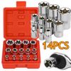 14Pcs E Torx Star Female Bit Socket Set 1/2" 3/8" 1/4" Drive E4 -E24 Garage Tool
