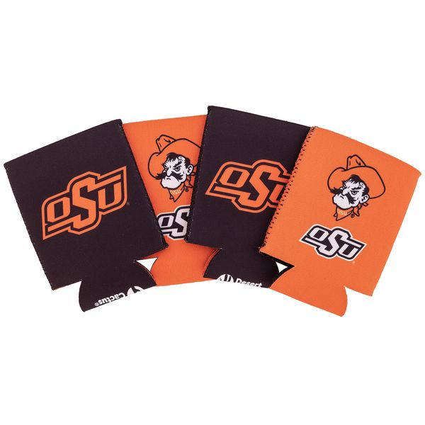 Oklahoma State University Can Insulator Beverage Cooler 4 Pack Foam Beverage Holder OSU Cowboys (4 Pack Can)