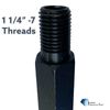 Shaft Extension Adapter for Wet Core Drill Bits  1-1/4"-7 Thread 12" Length