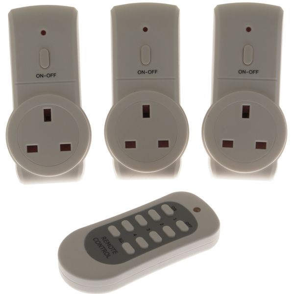 STATUS Remote Control Socket | White Remote Control Plug UK | Pack of 3 | SREMSOC3PK3