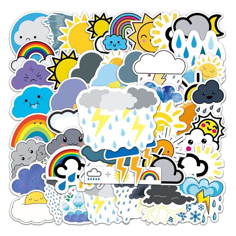 Weather Symbols Stickers for Laptop (50 PCS),Gift for Children Teens ...