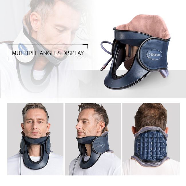 Neck Traction Device - Adjustable Inflatable Neck Stretcher Collar For Home  Traction Spine Alignment