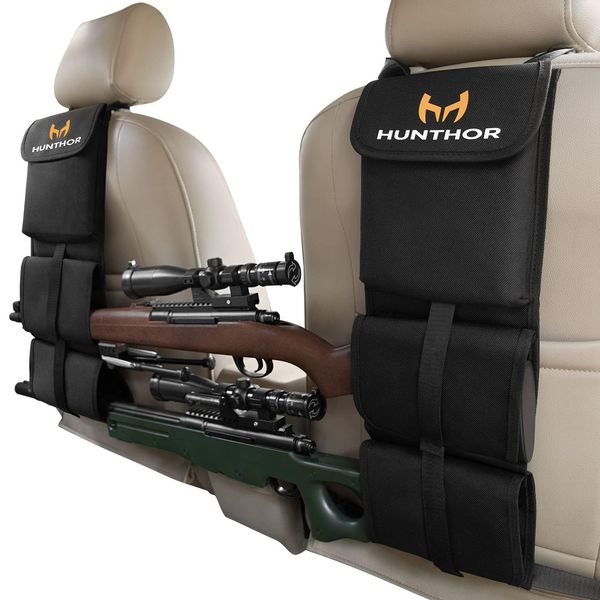 Truck Gun Rack (A Pair), 900D Adjustable Seat Back Gun Storage, Heavy Duty Au...
