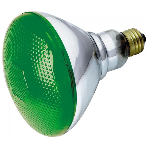 Satco S4427 100 Watt BR38 Incandescent 120 Volt Medium Base Light Bulb, Green