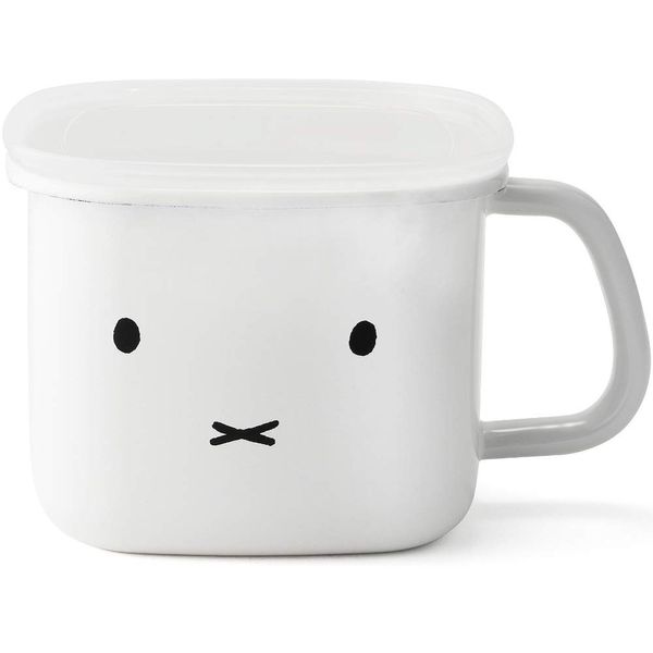 Fuji Horo Square Stock Pot, Miso Pot, Oven Safe, White, Miffy Face Design