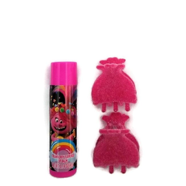 Trolls World Tour Flavored Lip Balm w/ 2 Hair Clips