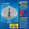 Master Magnetics Ceramic Round Base Magnet with Bolt and Nuts - 2.04" Diameter, 1.25" Height, 35 Pound Pull, Nickle Plated, Pack of 5, RB50B3NX5