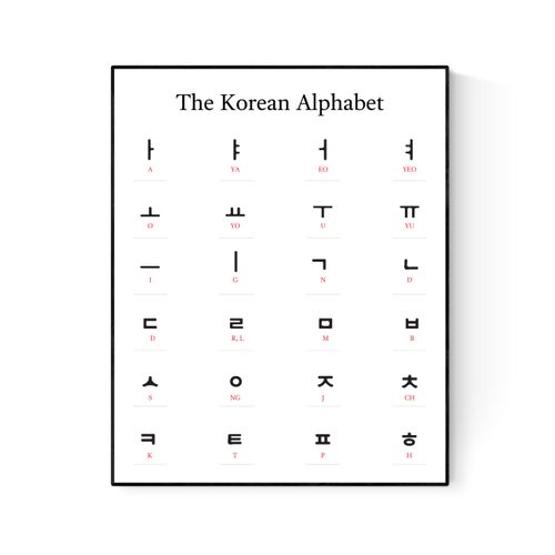My Korean Alphabet | Montessori | Early Education | Learning Alphabet | Spelling Toys | Art print (8x10)