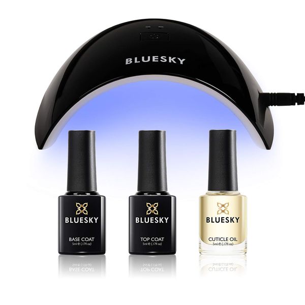 Bluesky Gel Nail Polish Starter Kit with Professional 24W Uv Led Lamp, Top & Base Coat Set 5Ml, Cuticle Oil 5Ml