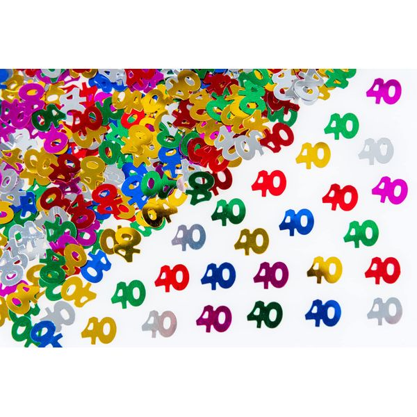 14g Multicolour 40th Birthday Confetti Foil Metallic Glitz Table Scatter Sprinkles Age Bday Party Decorations