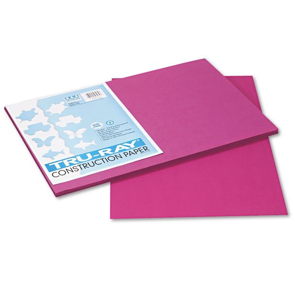 Tru-Ray Construction Paper, 76 lbs., 12 x 18, Magenta, 50 Sheets/Pack