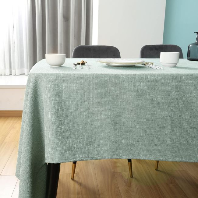 SEASHORE TREE Tablecloth Dining Mat Waterproof Solid Table Cover Washable Rectangular Table Cover 145x215cm