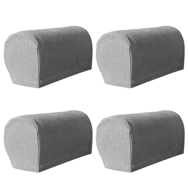 Errum Armchair Covers, Set of 4 Stretch Armchair Couch Non-Slip Arm Caps Armrest Cover Furniture Protector Slipcovers for Chair Sofa Couches Recliner (Light Grey)