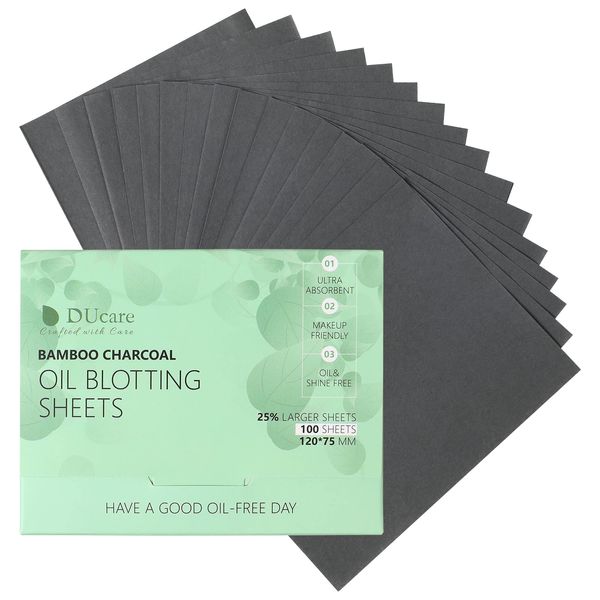 Oil Blotting Sheets for Face, DUcare 100 Counts Green Tea Blotting Paper for Oily Skin, Oil Absorbing Sheets for Face