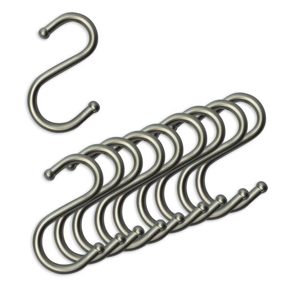 Set of 10 S-Hooks Simple Stainless Steel Look for Linero K 16 and Highline Function Column System