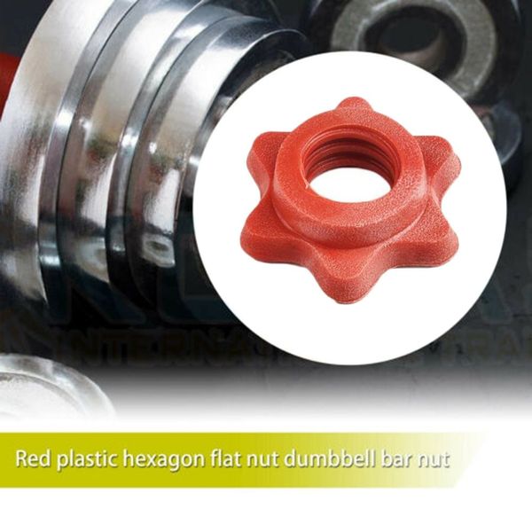 Plastic Dumbbell Nut Barbell Check Clip Collar Lock Red Screw Spin Weight 25mm New, One Option0