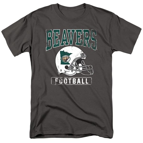 Bemidji State University Official Football Helmet Unisex Adult T-Shirt, Charcoal, Small