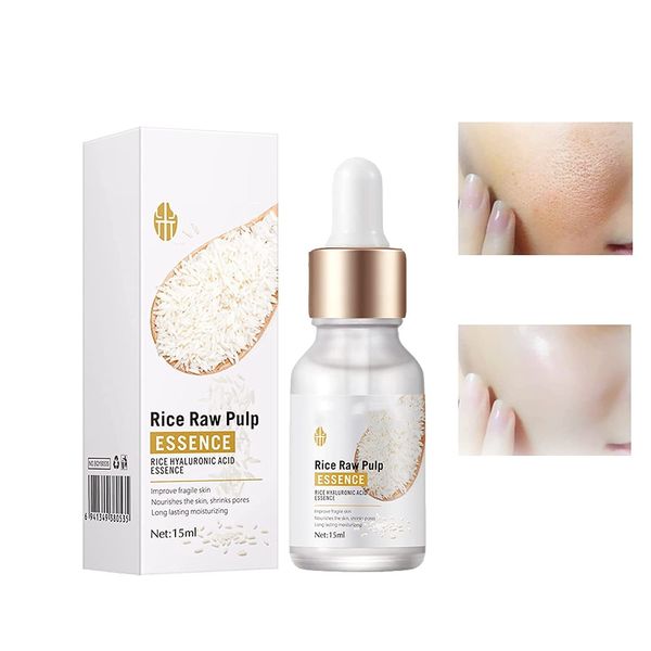 Crema De Arroz Para La Piel De Cara Y Cerrar Los Poros Quitar Manchas, Crema De Arroz Para Blanquear La Piel, White Rice Serum for Face, Deep Moisturizing Nourish Facial Serum Essence