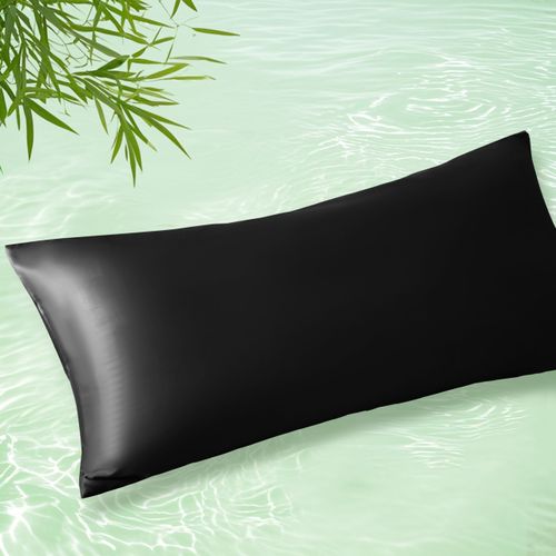 Homiest Cooling Body Pillow Case, 100% Rayon Derived from Bamboo Body Pillow Cover for Hot Sleepers, Breathable & Silky Soft Pillowcase with Envelope Closure (Black, 20x54 Inch)