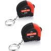 Spifflyer 2pc Mini Tape Measure Keyring Measuring Tape Retractable 2M