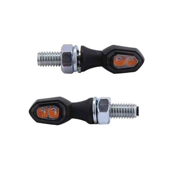 SHIN YO Crumb Motorrad LED Microblinker, schwarz, E-geprüft, (2er Pack)
