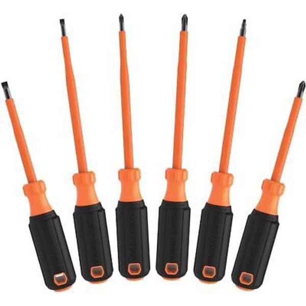 Klein Tools 85076INS Insulated Screwdriver Set features One Size, Orange