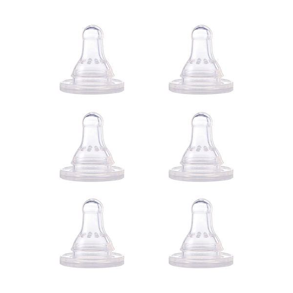 NUK First Essentials Replacement Baby Bottle Nipples, 6 Pack