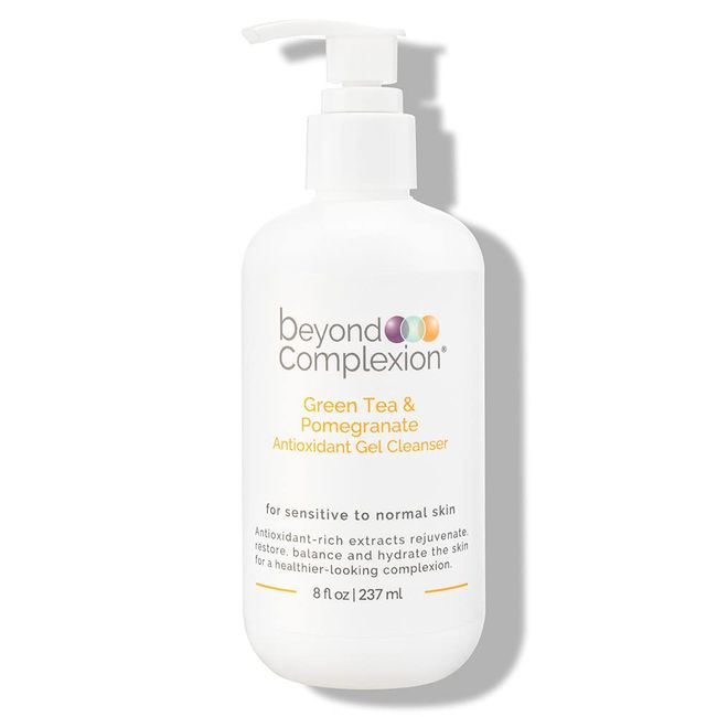 Beyond Complexion Green Tea & Pomegranate Face Wash Cleanser Antioxidant Gel - Gentle Exfoliating Foaming Facial Acid Wash 8 fl oz