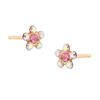 STUDEX Tiny Tips Stud Earrings Gold Plated AB and Rose Crystal Daisy Gold Plated Earrings Hypoallergenic for Little Ears