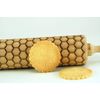 Engraved HONEYCOMB embossing rolling pin wooden laser cut pattern unique design