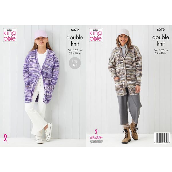 King Cole Ladies & Girls Double Knitting Pattern Cardigans (6079)