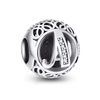 NINGAN 925 Sterling Silver Charm Letter of the alphabet for bracelets compatible with European bracelets., Cubic Zirconia