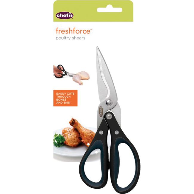 Chef'n FreshForce Poultry Shears, Heavy Duty Kitchen Meat Scissors, Stainless Steel, 22cm